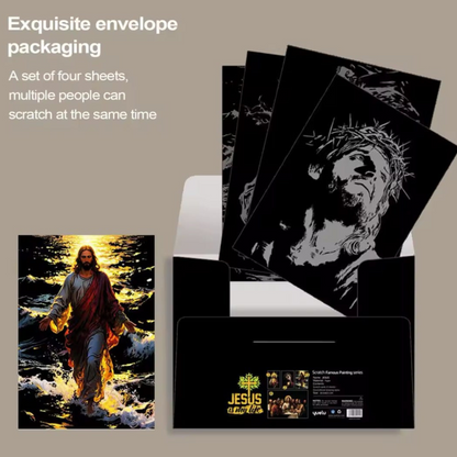 Carpeta con dibujos de Jesús para raspar- Incluye lápiz especial.